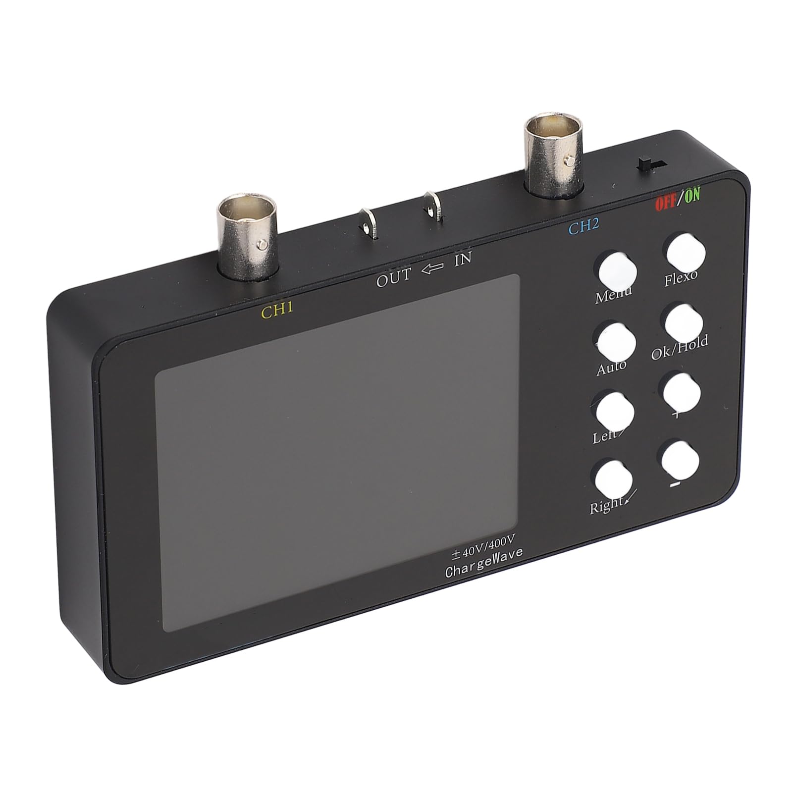 Keenso Osciloscopio digitale palmare per la dissoluzione di alimentazione di alimentazione, 2 ChanneloSilloscopio con clip sonda e batteria 2500 mAh, display LCD per i progetti di hobby elettronico