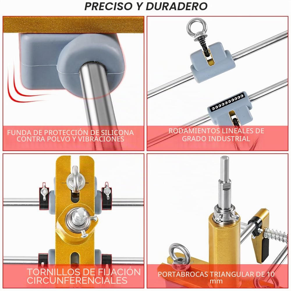 DUEBEL Kit de abridor de orificios para cerradura de puerta para instalar puertas, kit de mortaja para cerradura de puerta de madera, plantilla para máquina de mortajar, kit de instalación de cerradur