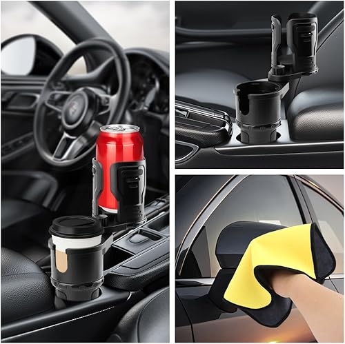 Miniatura 3 de Expansor de portavasos 2 en 1 para automóvil, multifuncional expandible con soporte de vaso giratorio de 360, extensor adaptador para automóvil con