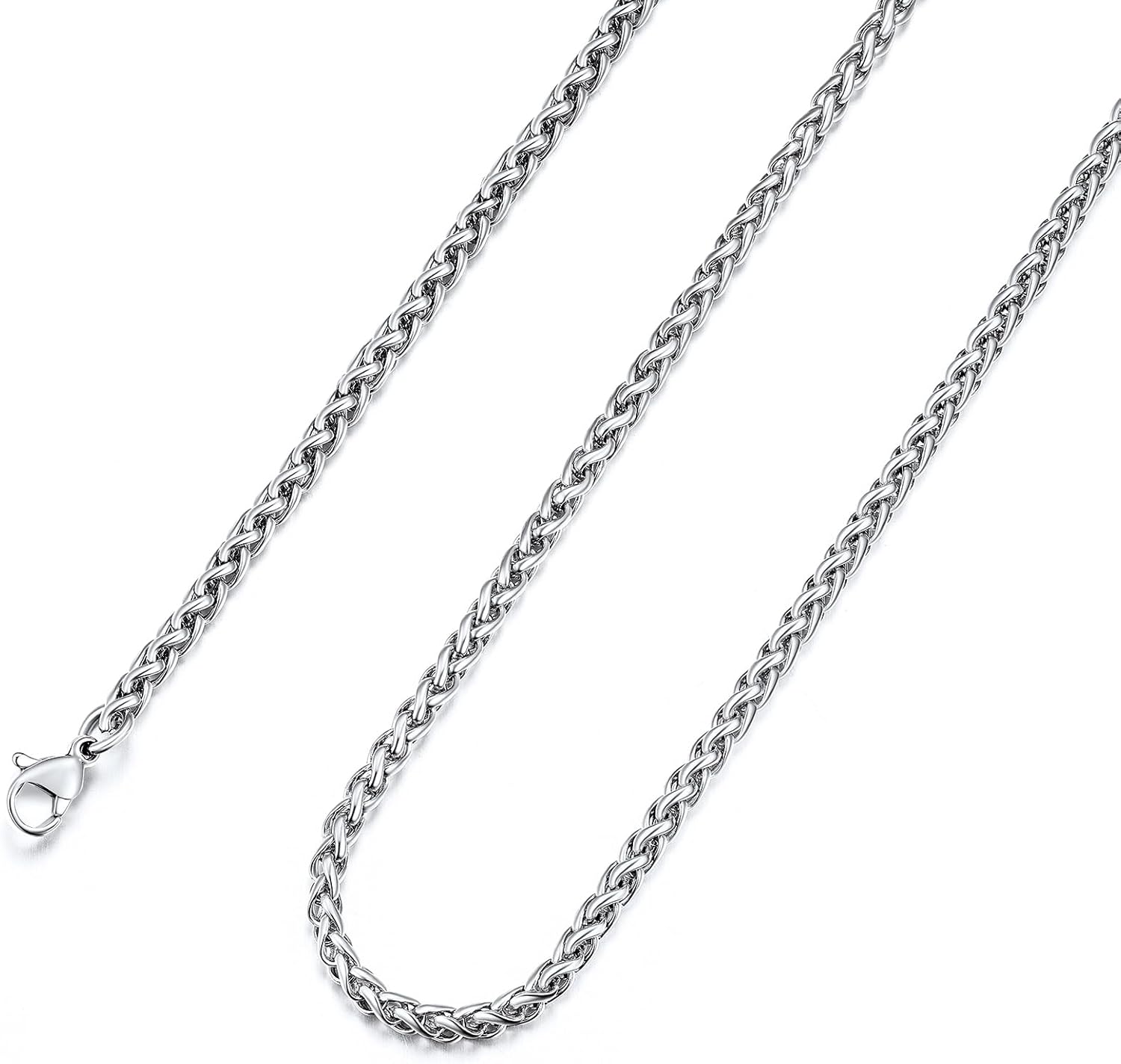Collier Chaîne Homme Maille Spiga 6mm En Acier Inoxydable - Longueurs 46 à 76cm, Plaqué Or Ou Argent - Bijou Moderne Et Intemporel