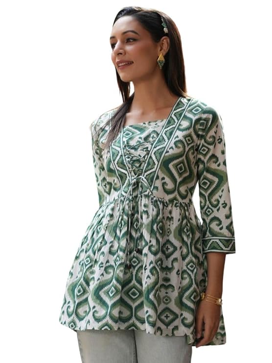 Leriya Fashion Regular Fit Jeans Ethnic Travel Summer Western Tops for Women Stylish – Dark Green