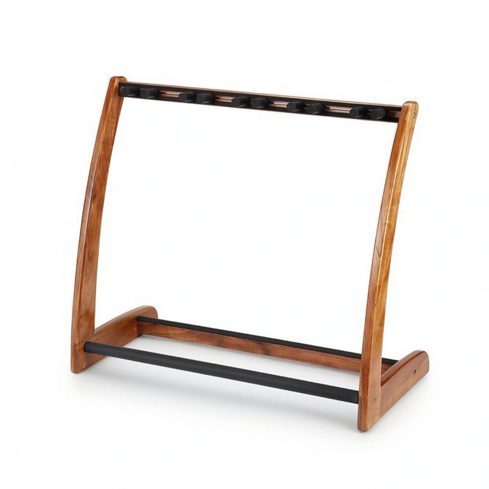 Porta con Supporti Imbottiti Legno Massello Reggi Chitarra da Terra Autoportante Rastrelliera per Musicisti , Colore Legno Originale