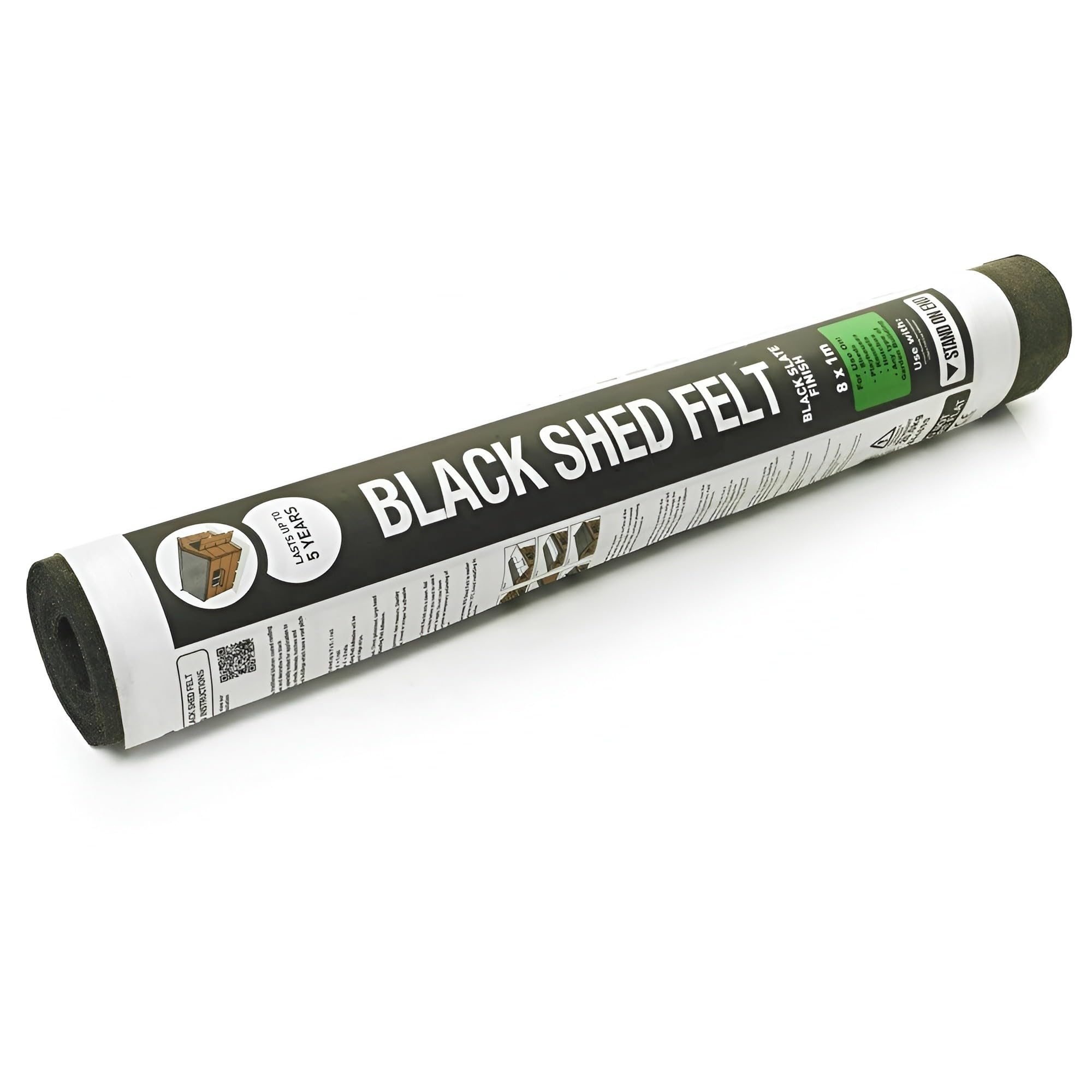 Black Shed Roofing Felt Roll – Heavy-Duty Weatherproof Roof Covering for Sheds, Kennels, Hutches, Portable Buildings, Waterproof - Durable (1m x 10m)