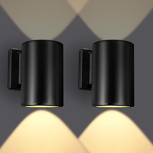 Livinlarge Luces solares para exteriores, luces solares de pared arriba y abajo, moderna lámpara de pared cilíndrica, luz exterior impermeable IP65 disponible en Yaxa Guatemala