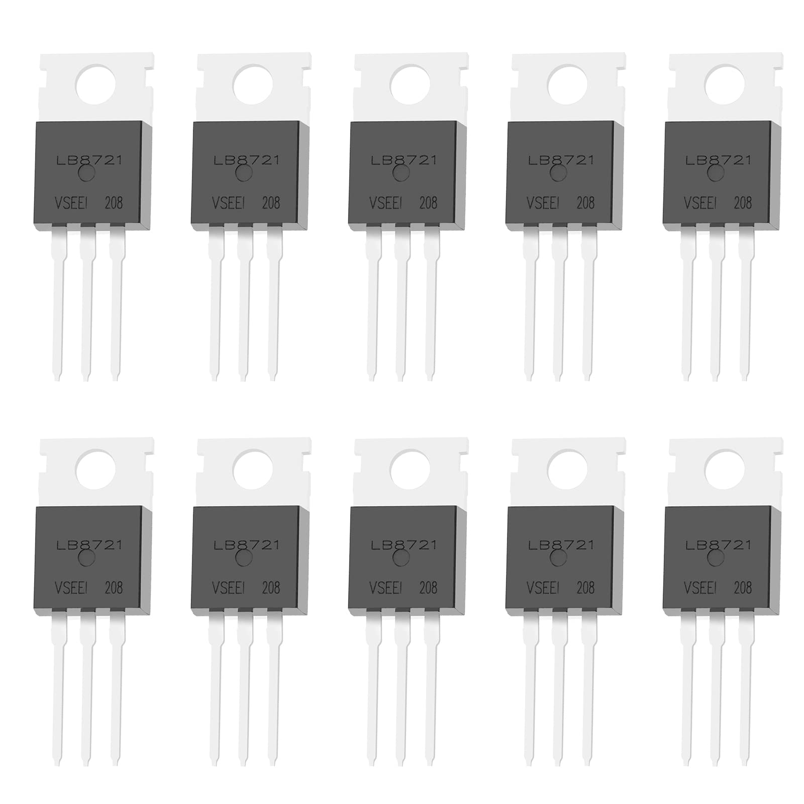 ECSiNG 10PCS IRLB8721 MOSFET Transistor N-Channel ESD Rated TO-220 62A 30V 3Pin International Rectifier Power for Electronic Switch Controllable Rectifier