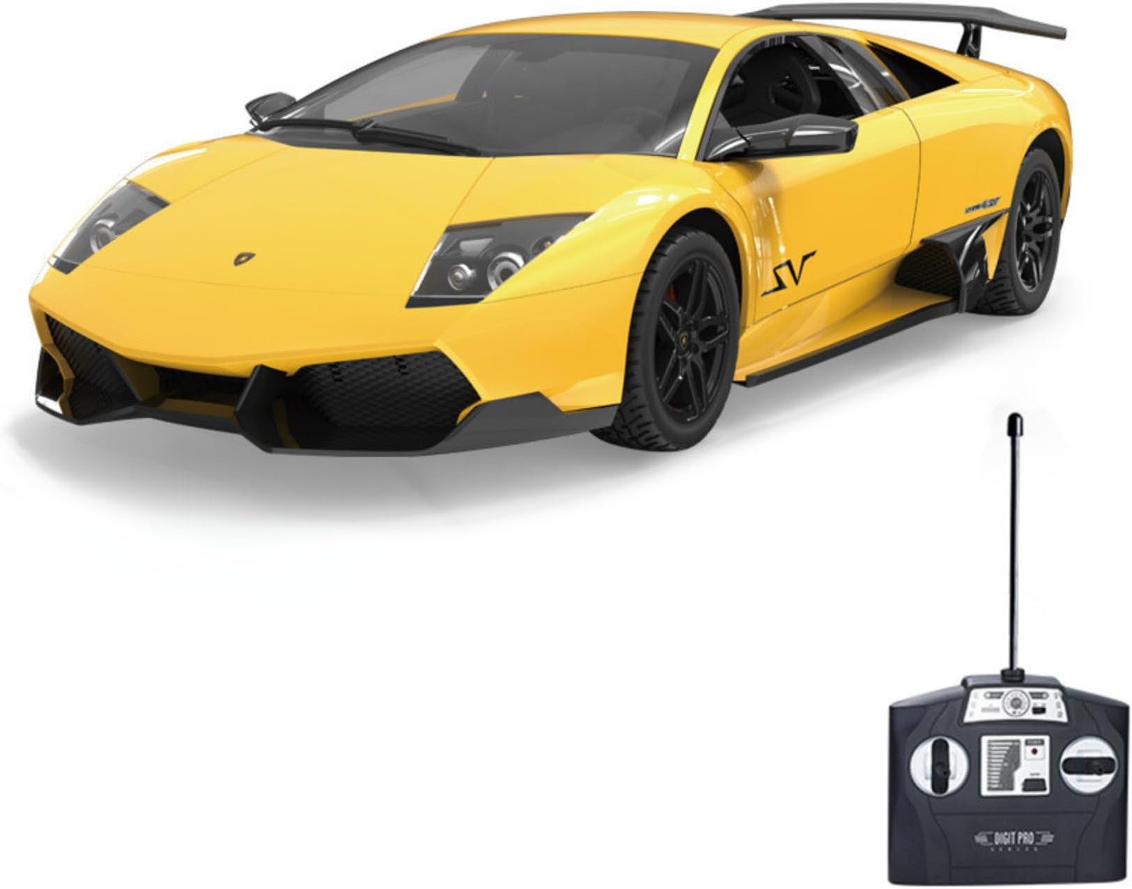 VinieRemote Control Car for Boys, RC Cars Lamborghini Murciélago, 1:14 Scale Officially Licensed Kids Toys, Lambo LP670 Drift Car with Cool Led Lights, 4 5 6 7 8 9 10 11 12 Year Old Boy Gift (Yellow)