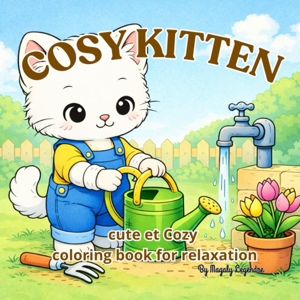 Livre de coloriage chat cosy adulte Anti-stress, detente et relaxation - Cosy Kitten - Jardinage - Garden - Livre de coloriage mignon et cosy pour ... d'animaux ado (Cozy Life & Interiors)