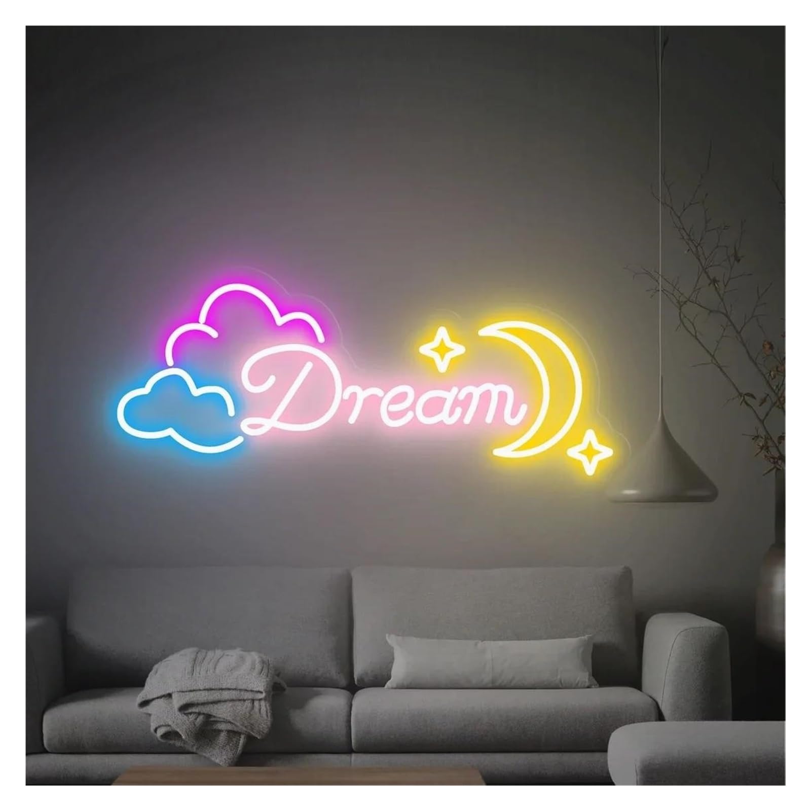 Lemst A Signs Lamp Dream Neon Signs Usb Powered Djustable Brightness Dream Letter Neon Lights Suitable For Club Decor 48Cmx25cm(A)