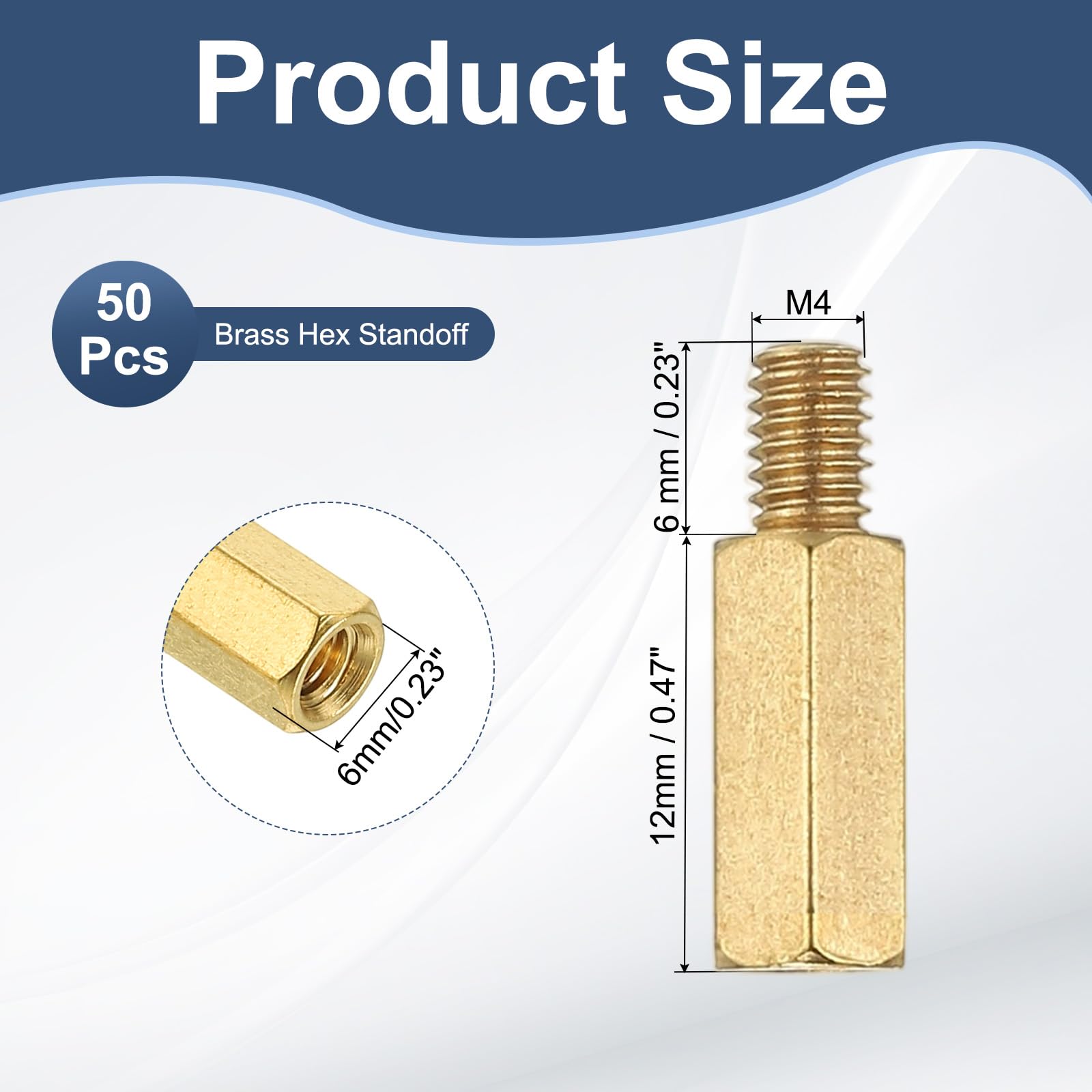 PATIKIL M4 Brass Hex Standoff - Image 2