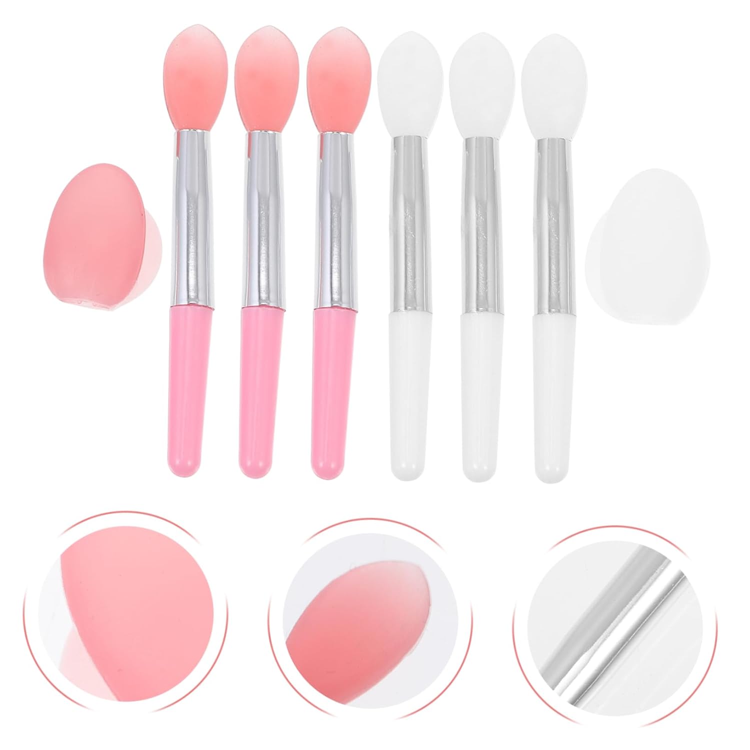 OUNONA 2 Sets Silicone Lipstick Applicators Makeup Tools Double Sided Portable Lip Brush Swabs for Even Cosmetic Coverage Soft Silicone Stylish Makeup Accessories for Women