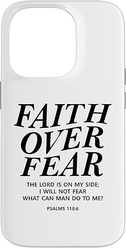 Vista 43 de Funda para iPhone 12 Pro Max Faith Over Fear Bible Verse Christian Religious Men Women