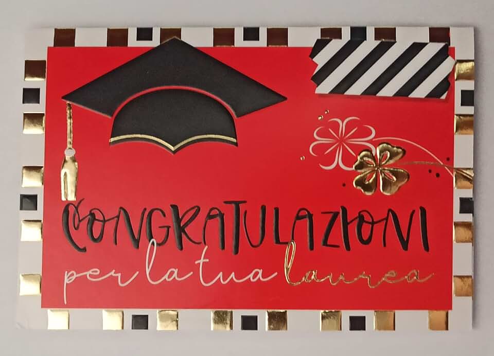 Biglietto Di Auguri Per Laurea Con Portasoldi - Stampa Oro, 17x12 Cm, Regalo Ideale Per Uomo E Donna - Foto 7