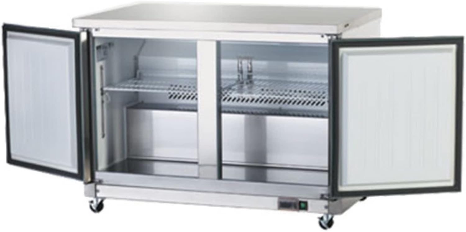 Arctic Air AUC48R 48" Undercounter Worktop Refrigerator - 12 Cubic Feet, 2 Section, 2 Doors, Stainless Steel, 115v
