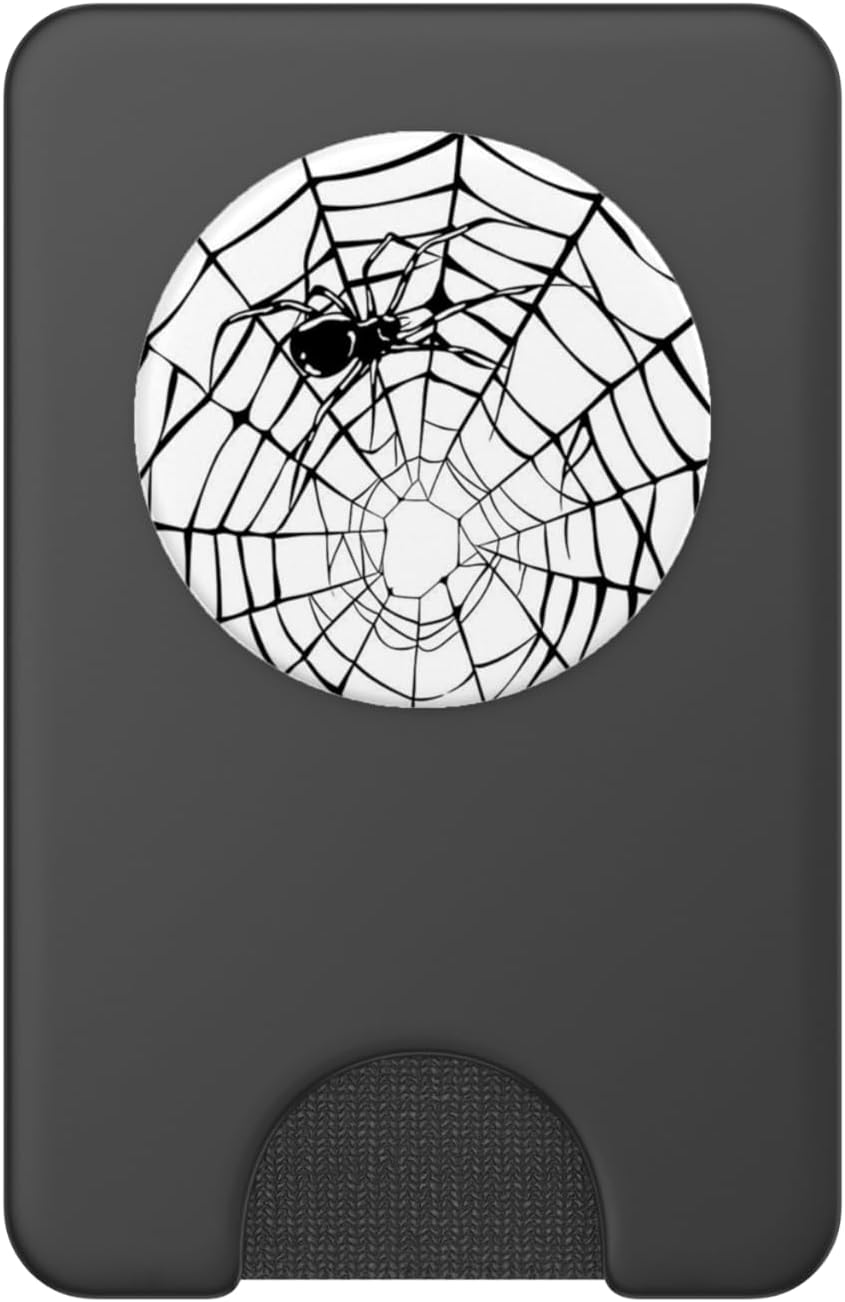 Spiderweb Blackwork Spider PopSockets PopWallet for MagSafe