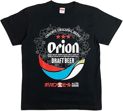 Amazon Co Jp 雑貨 沖縄 お土産 オリオンビール コラボ T Shirts メンズ 半袖 綿100 コットン オリオン オリジナル Tシャツ Bigロゴ 黒 ハイビスカス S ファッション