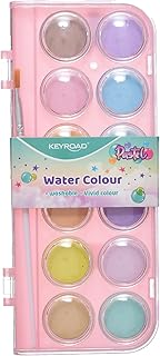 ألوان مائية زاهية للمشاريع المدرسية والفنية الإبداعية من كي رود، 12 لون مائي مع فرشاة