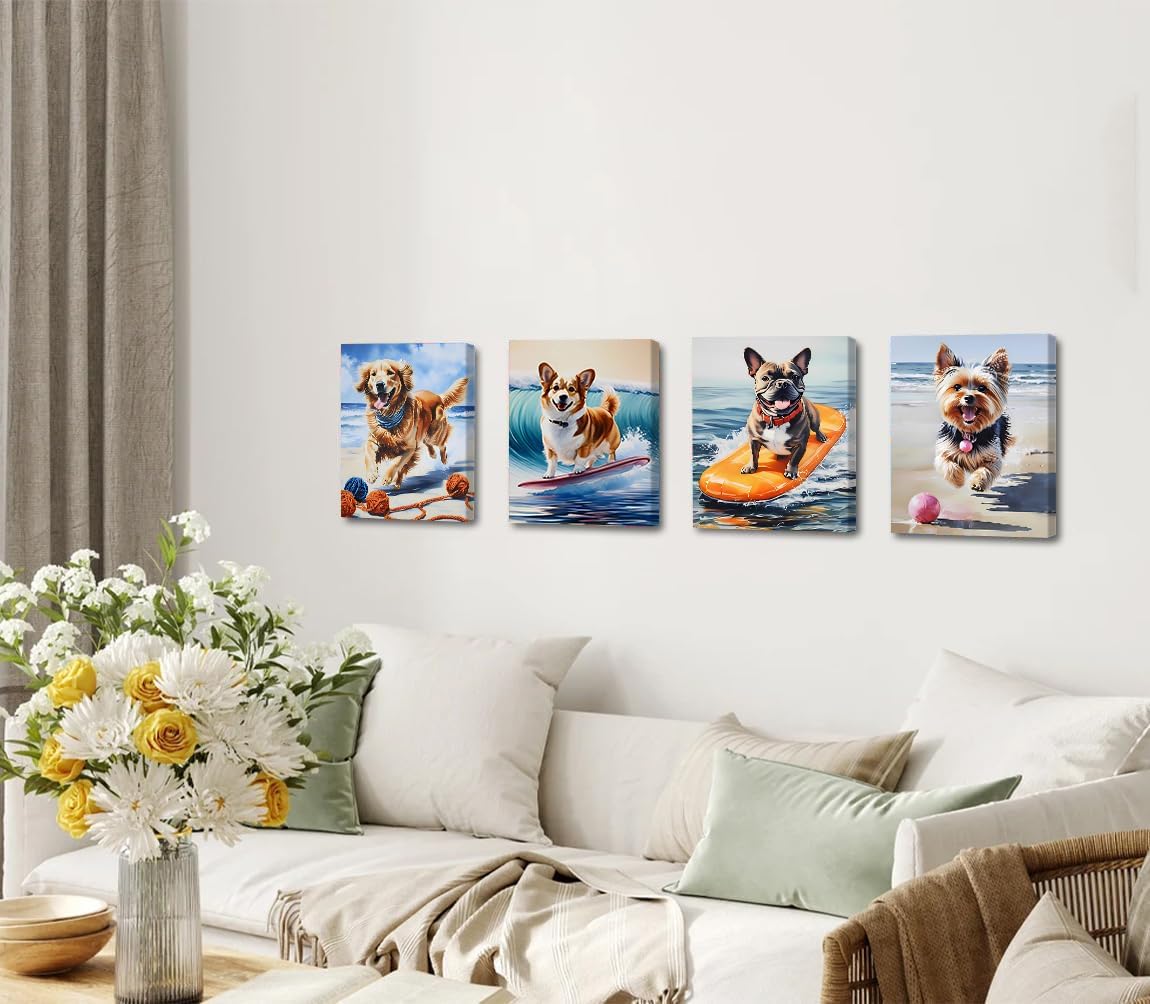 Framed Funny Dog Canvas Wall Art,8x10 Inches image 3