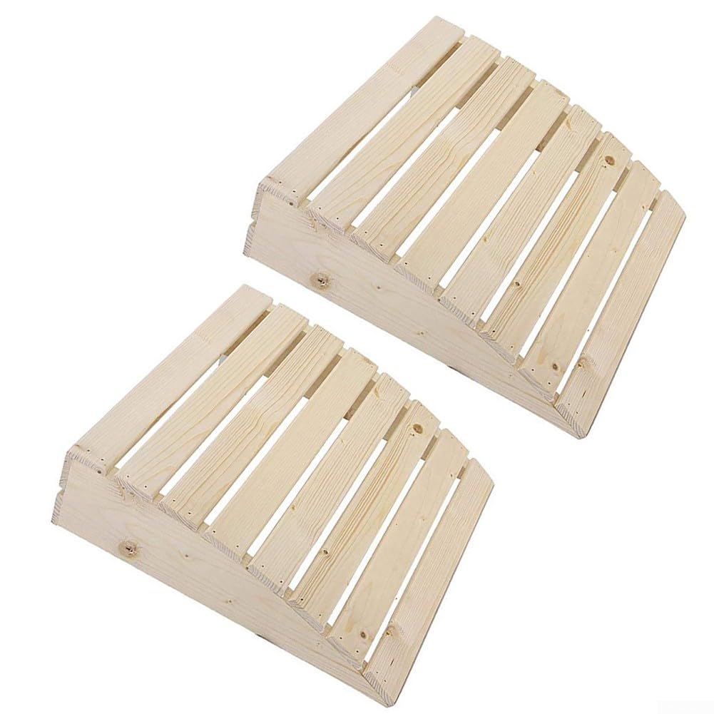 Lot de 2 coussins incurvés en pin blanc pour un soutien confortable du cou et une relaxation à la maison ou au spa