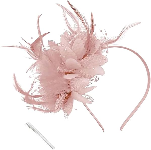 FEZTGVOFA Elegant Pink Fascinator for Weddings