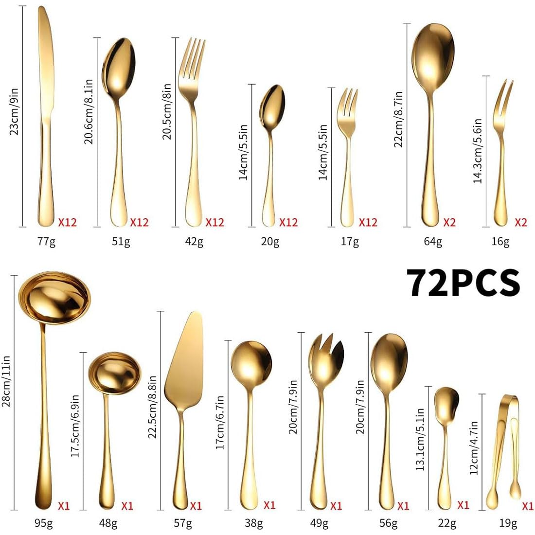 84-teiliges Besteck-Set, Edelstahl-Besteck-Set, Spiegelpoliermesser, Gabel, Löffel, spülmaschinenfest, Geschenkbox für Familienküche