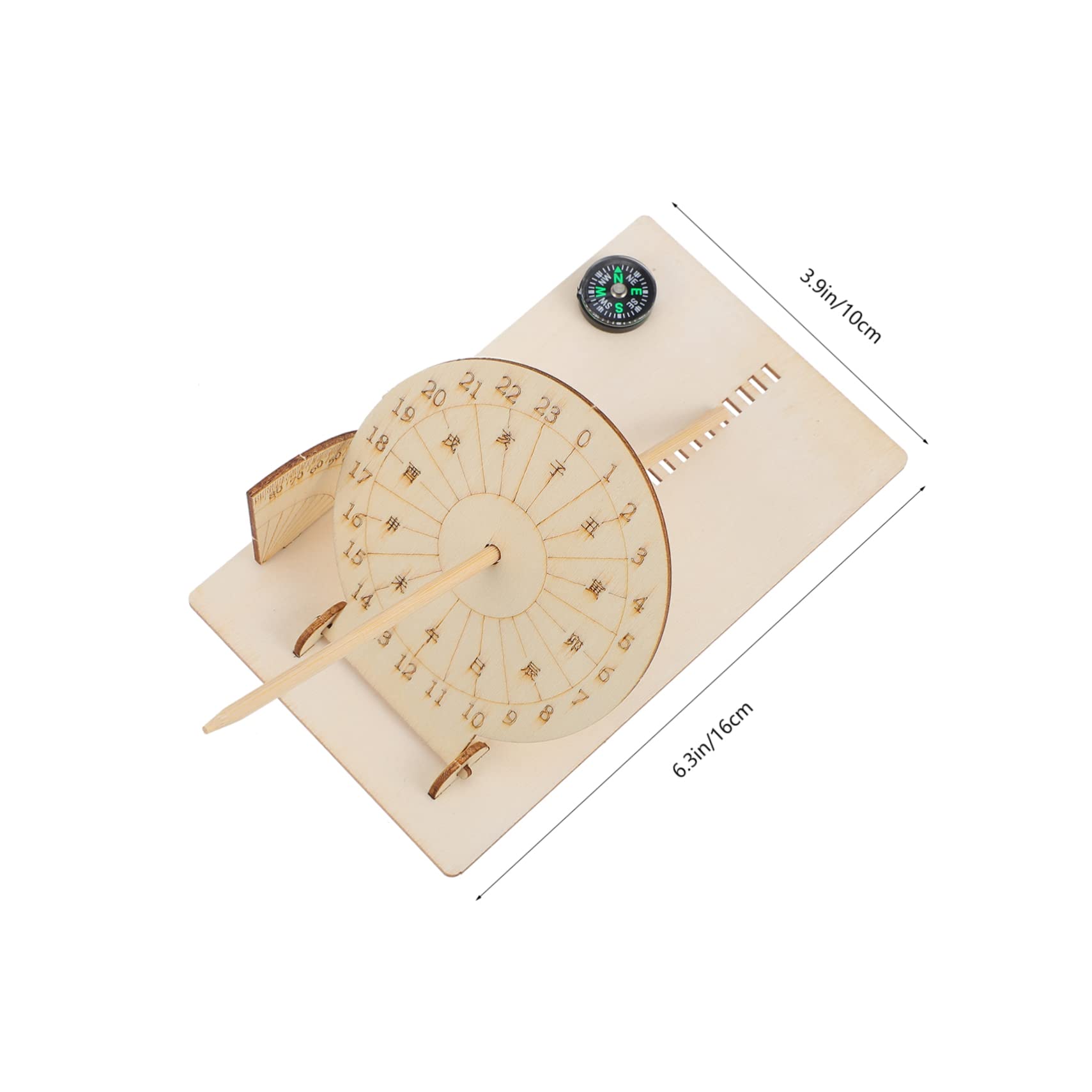 Hemobllo Reloj De Sol De Madera DIY Educativo para Niños, Modelo De Reloj De Sol Ensamblable, Instrumento Científico De Seguimiento Solar, Enseñanza y Aprendizaje Al Aire Libre