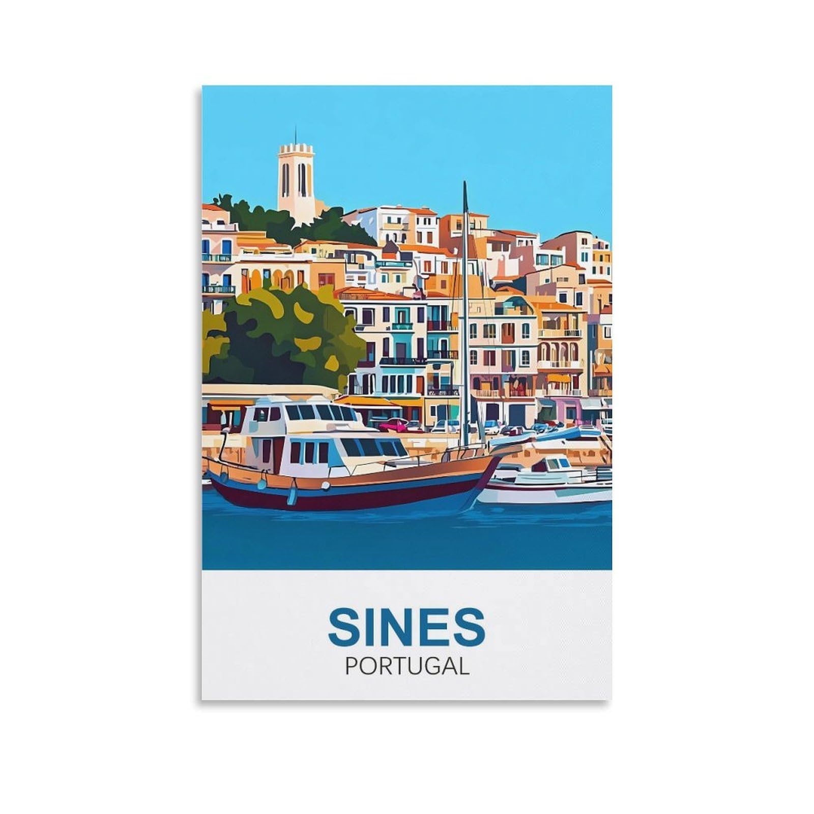 EZMLFA 5D Diamond Painting Kits,Sines Portugal,Diamond Painting Kits for Beginners Round Full Drill Painting with Diamonds Gem Art for Home Wall Decor 30x40cm