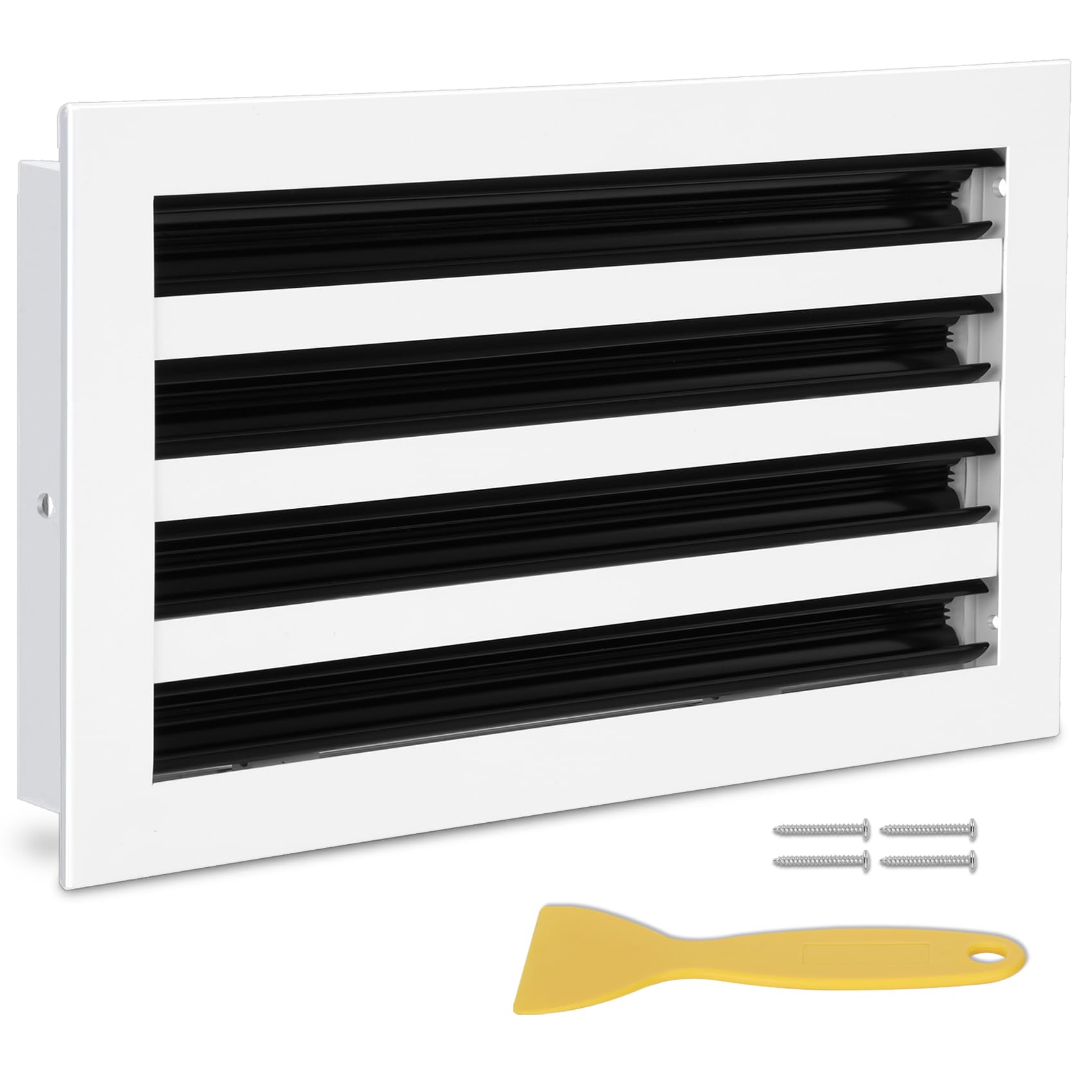 Photo 1 of 14x8 Modern AC Vent Cover, Decorative White Air Vent (Duct Opening Cutout), All Aluminium Standard Linear Slot Diffuser, Low Noise - Register Grille for Ceiling, Walls & Floors