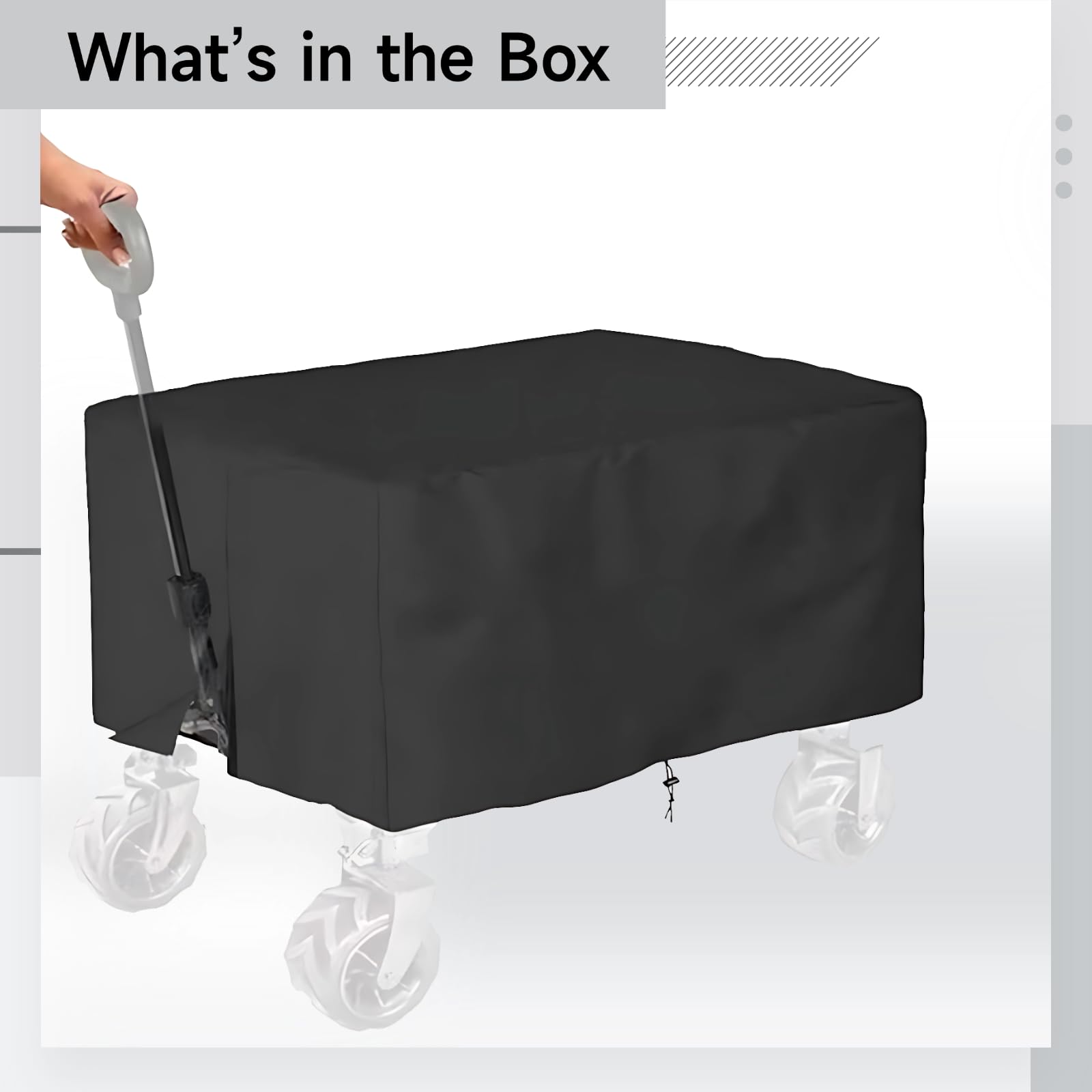 53,9 in 137 cm Faltbare Wagenabdeckung, 420D Oxford Stoff, wasserfeste Outdoor Abdeckung mit Kordelzug, Schnallen, Hood Loop, Camping Cart Cover, Schwarz