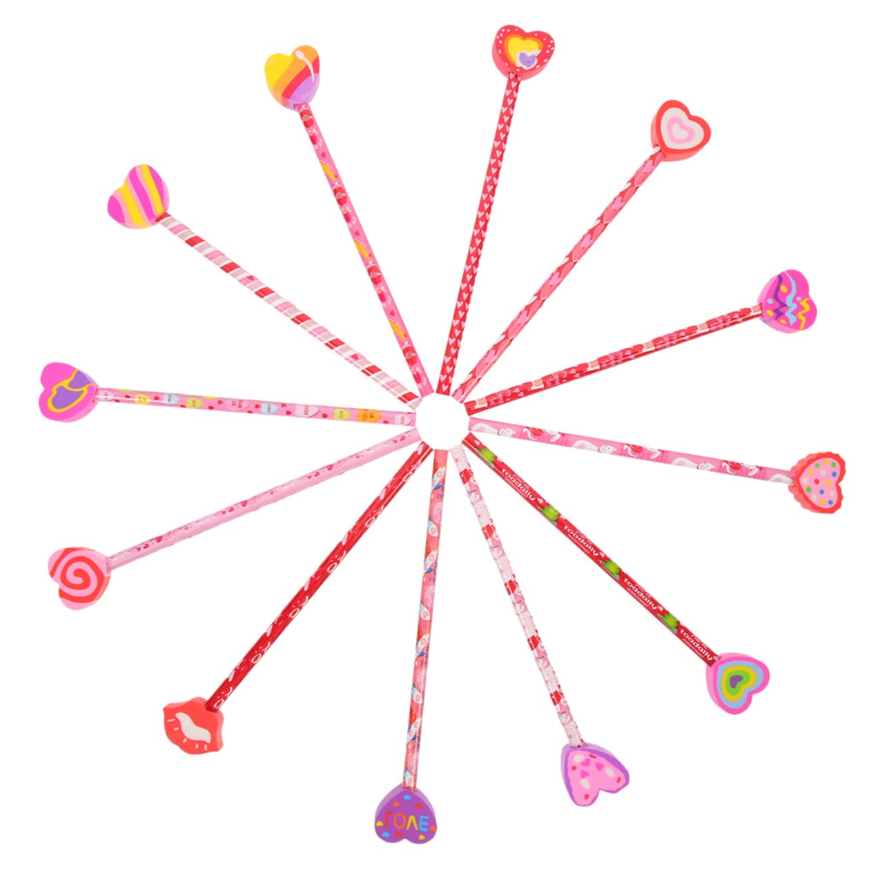 NUOBESTY 4 Sätze Valentinstag Bleistift Personalisierte Bleistifte Geburtstag Bleistifte Schreibutensilien Stempelstifte Für Skizzenstift Multifunktionsbleistifte Holz 18 Stück * 4