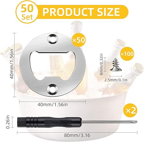 Vista 14 de Juego de 100 piezas de herramientas para abridor de botellas de acero inoxidable de metal (plateado, juego de 100 unidades)