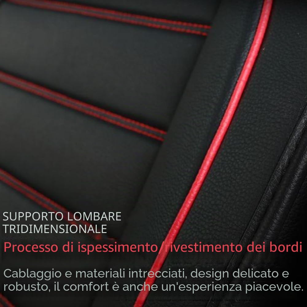 Coprisedili per Auto Adatti per MG Gs, HS, Zs, MG3, MG6, ZR, ZT, ZT-T - Materiali Comfort Premium, Ricambi Auto Generali, Nero Rosso