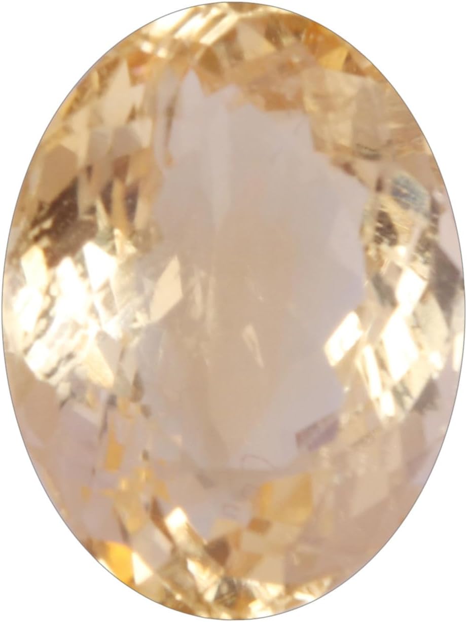 GEMHUB Loose Gemstones 10.40 Carat. Certified Natural Topaz Oval Cut Yellow Golden Topaz Faceted Loose Gemstones