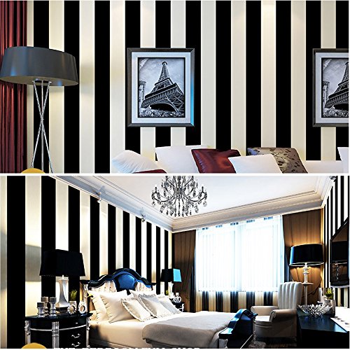 Papier peint moderne minimaliste texturé PVC noir et blanc Qihang - 5