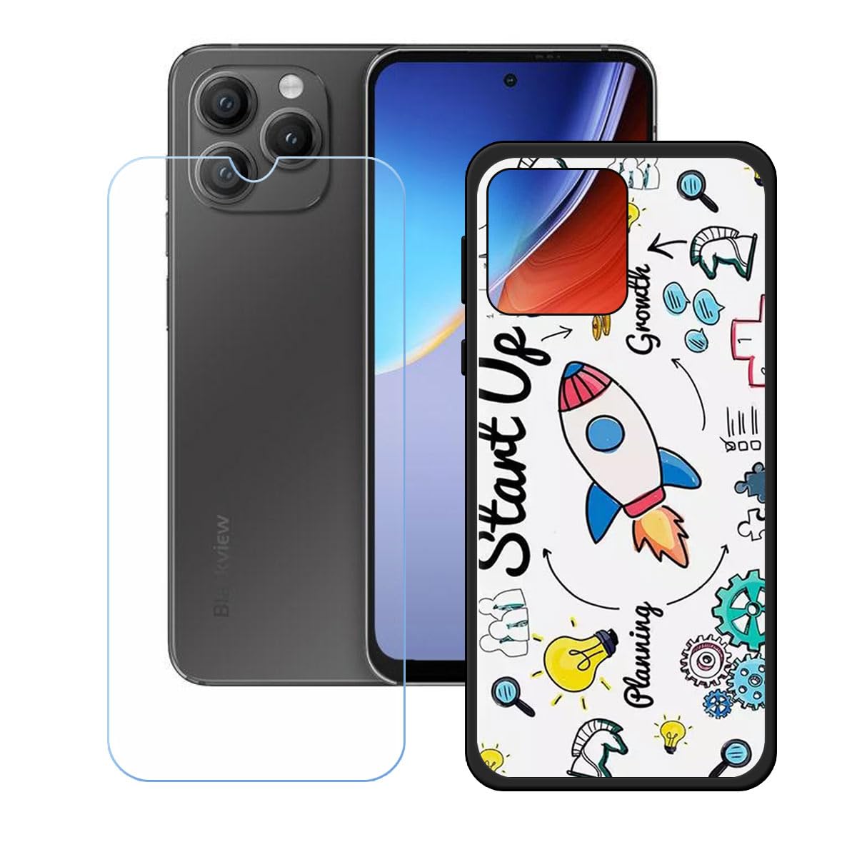Xiangyun Cover per Blackview BV8200 Custodia con 1 Pezzo Vetro Temperato Pellicola Prottetiva - Trasparente Caso Silicone Crystal Clear Protettiva TPU