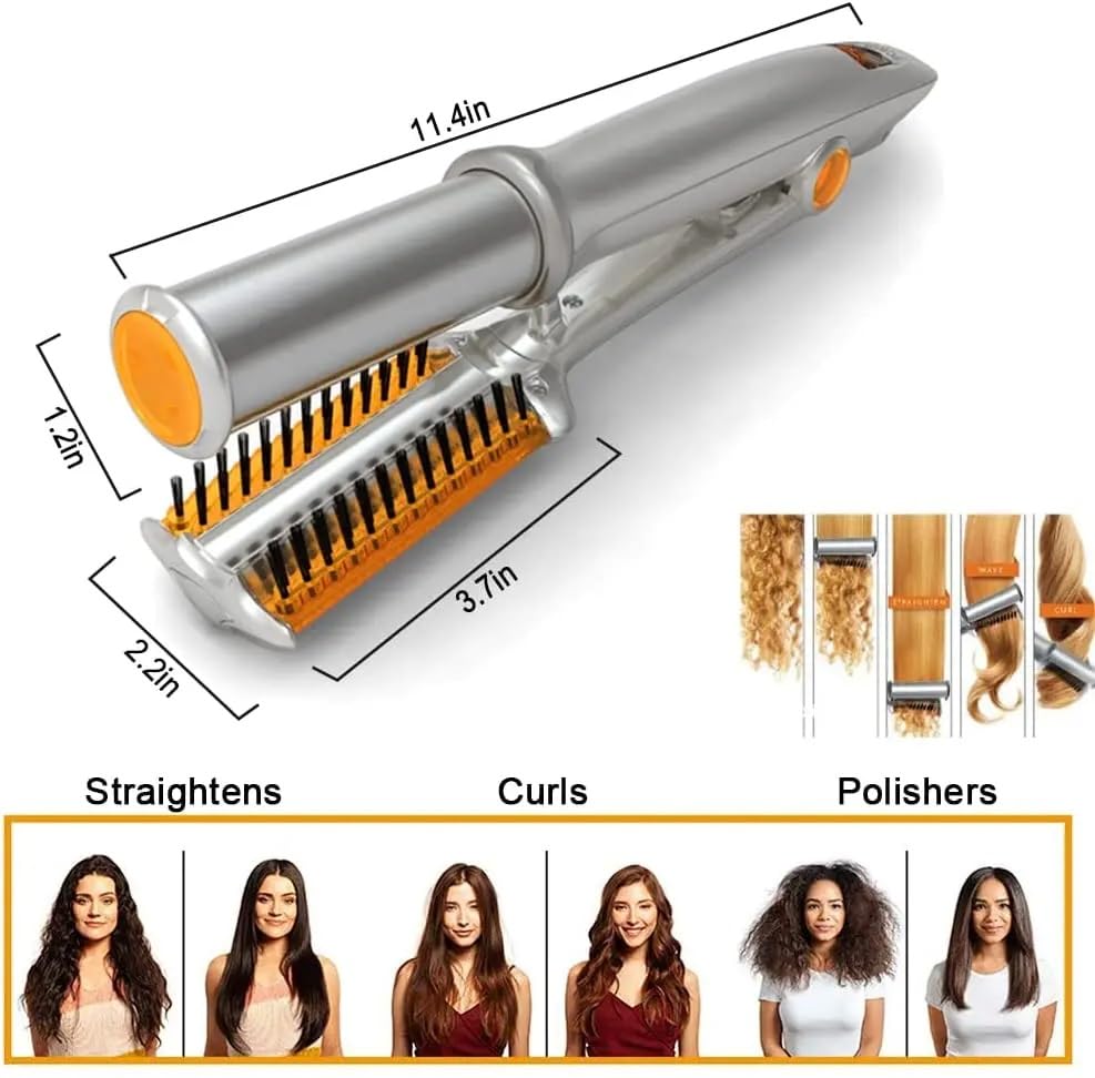 Plancha rizada de pelo cerámica portátil plateada miniatura 4