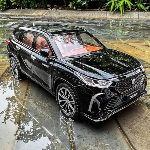 Image of DEOXY 1 /24 Crown Kluger Model Car, Zinc Alloy Pull Back Toy car with Sound and Light for Kids Boy Girl Gift (Highlander Black)