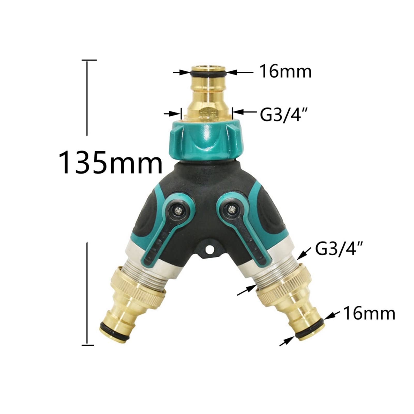Hose Fittings Hose Adapters Garden 2/4 Way Garden Faucet Hose Diverter 1/2 3/4 Inch Threaded Quick Coupling Irrigation Valve 1 Set (Color : E) Plumbing Fittings