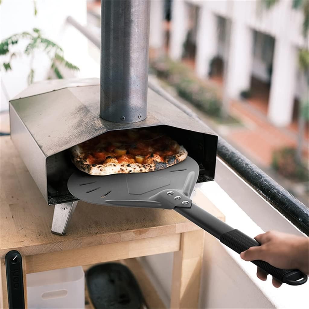 Gray Pizza Peel Shovel Hard Anodized Aluminum Pizza Paddle Borad Metal Pastry Baking Spatula Accessories for 7/8/9 Inch (Size : 8 inches)