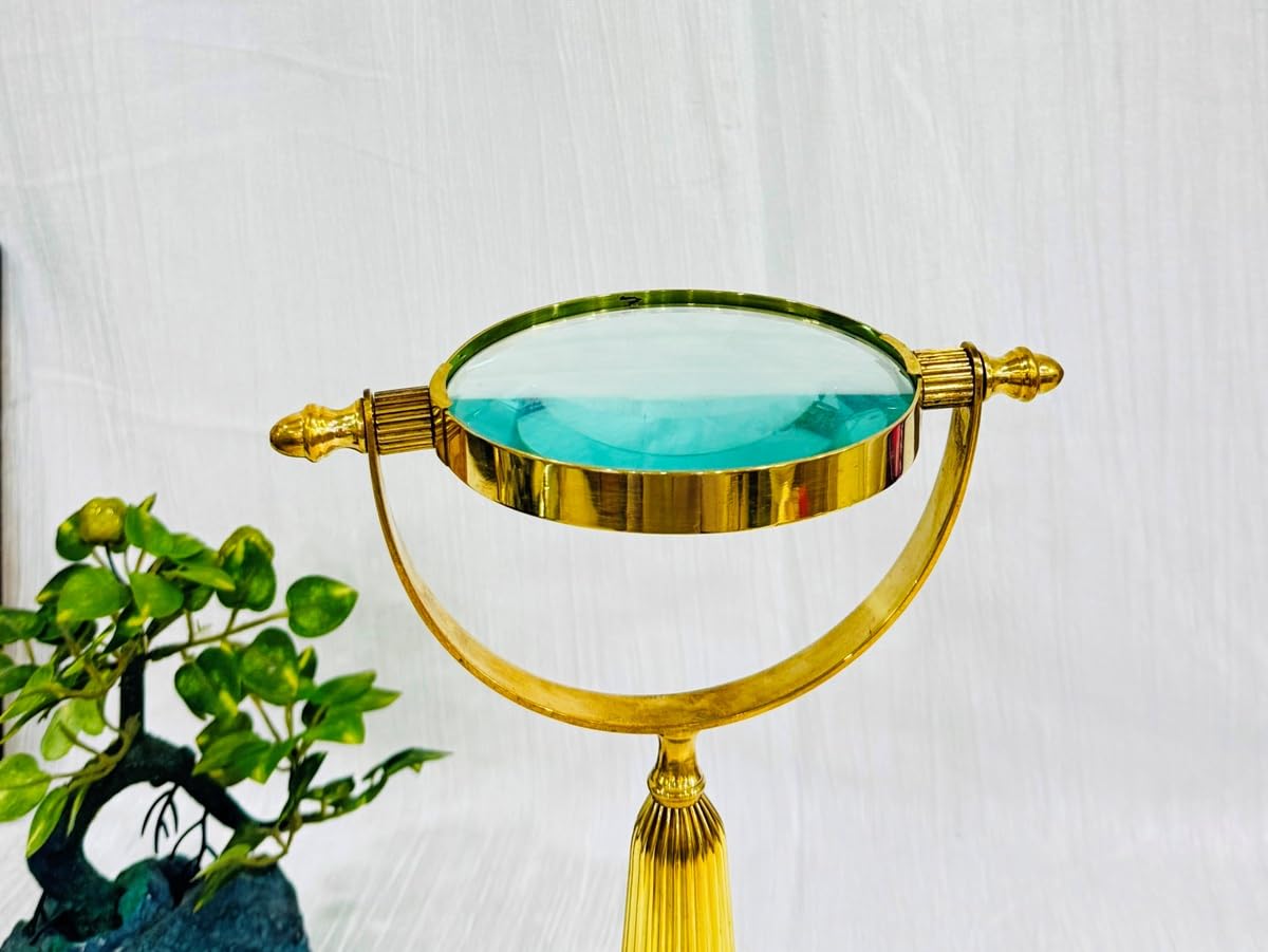 Lente d'ingrandimento da tavolo con finitura in ottone Lente d'ingrandimento Vetro da lettura Regalo per gli uomini Regalo per il papà Regalo di pensionamento