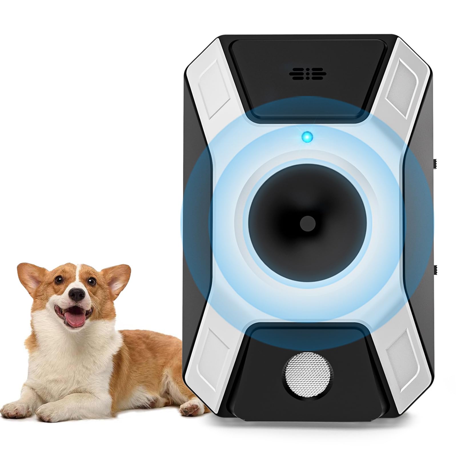 Billg Anti Aboiement Chien, 3 Réglable Fréquence Ultrasons Dispositifs Anti-aboiements, 50 Pieds Rechargeable Dispositif Dissuasion, Sifflet Ultrasonique pour Chiens intérieurs et Extérieurs