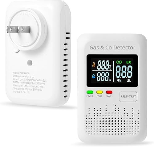 Miniatura 9 de Detectores combinados de gas natural y monóxido de carbono, pantalla y monitor en tiempo real 4 en 1, detección de baja concentración, detector de