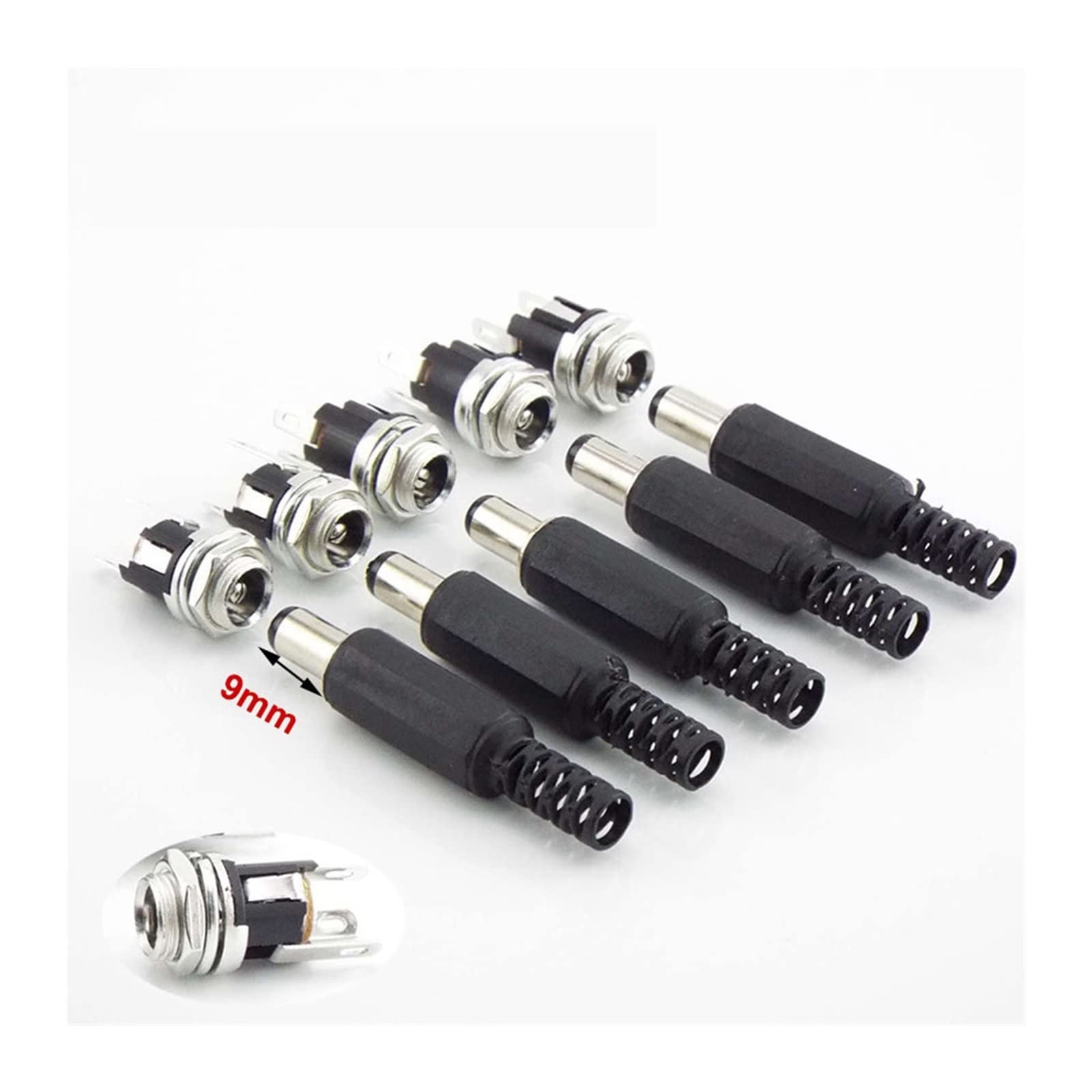 Connecteur prise jack male femelle CC 5,5mmx2,5mm lot de 5