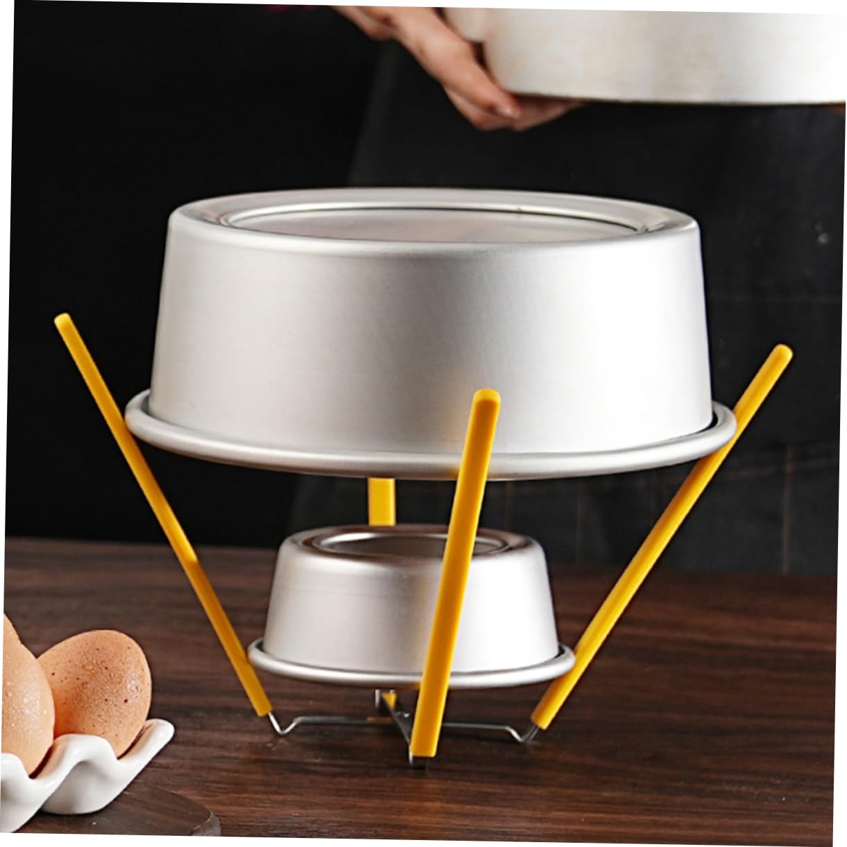 Cabilock 2Pcs Chiffon Cake Cooling Rack Foldable Leg Stand for Cake Non Slip Easy to Clean Kitchen Baking Cooling Stand