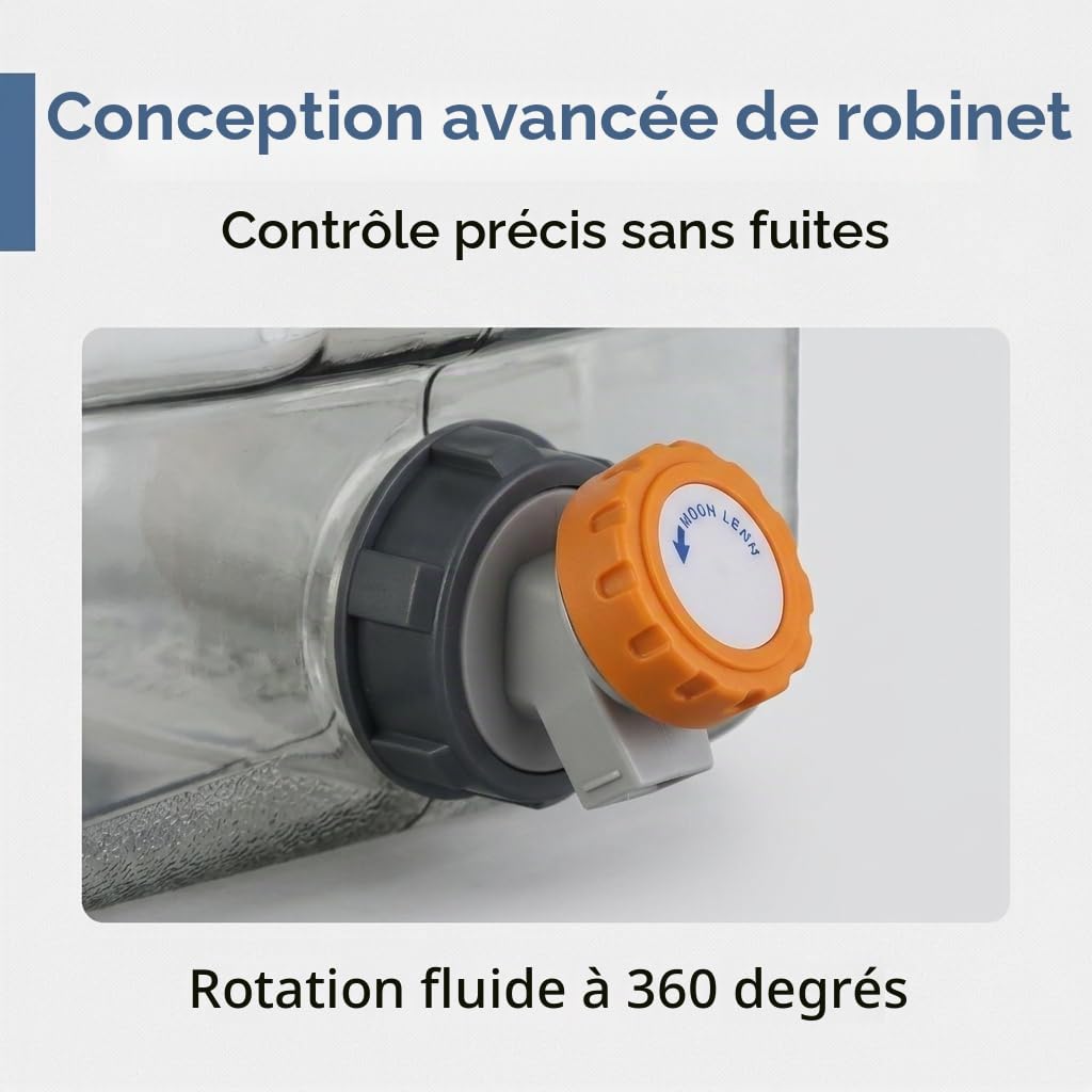 8-20L bidon d'eau avec Robinet, Canister d'eau de Camping Compatible avec Pompes à Eau électriques, réservoir d'eau Portable pour Camping, Outdoor, pêche, fête, VR