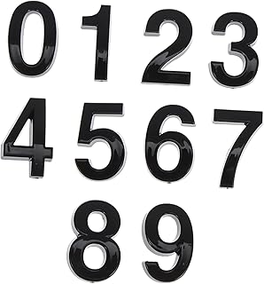 Housoutil 10pcs Digital House Number Truck Stickers Digital Clock 3D Stickers House Number Stickers Door House Numbers Clock Numbers Professional House Numbers Professional Mailbox Numbers