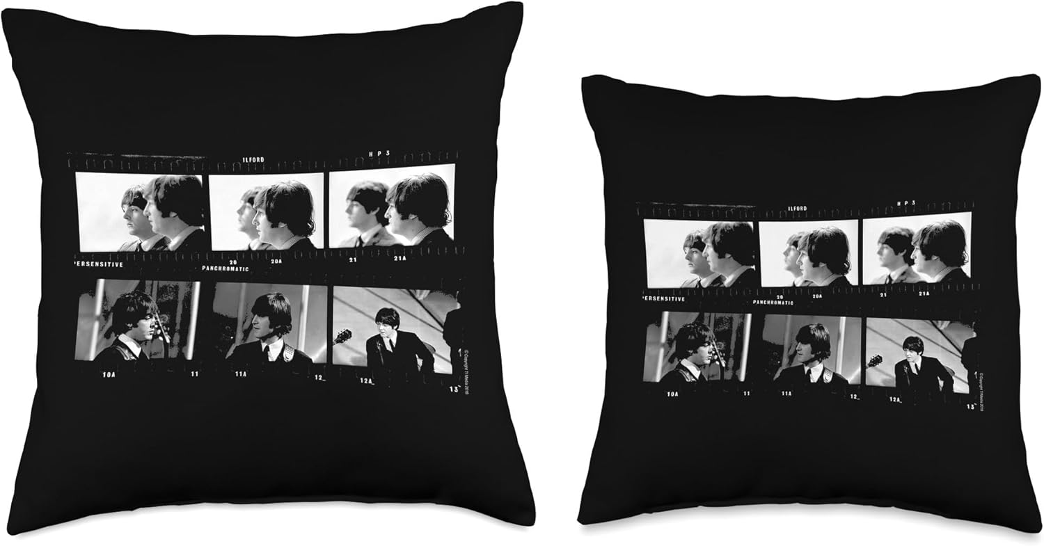 TV Times Beatles Lennon McCartney Photo Strip Throw Pillow