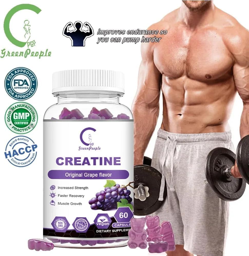 Creatine Gummies – 60 Gummies – 1 maand voorraad – 4000 mg per portie – Smaak Bosbes