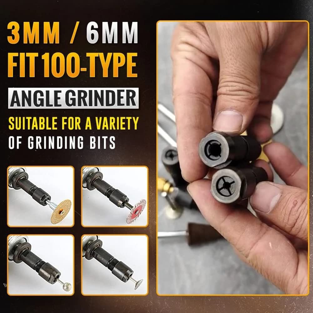 2pc 100-type Angle Grinder Modified Adapter to Straight Grinder Chuck M10 Thread, Black - Image 4