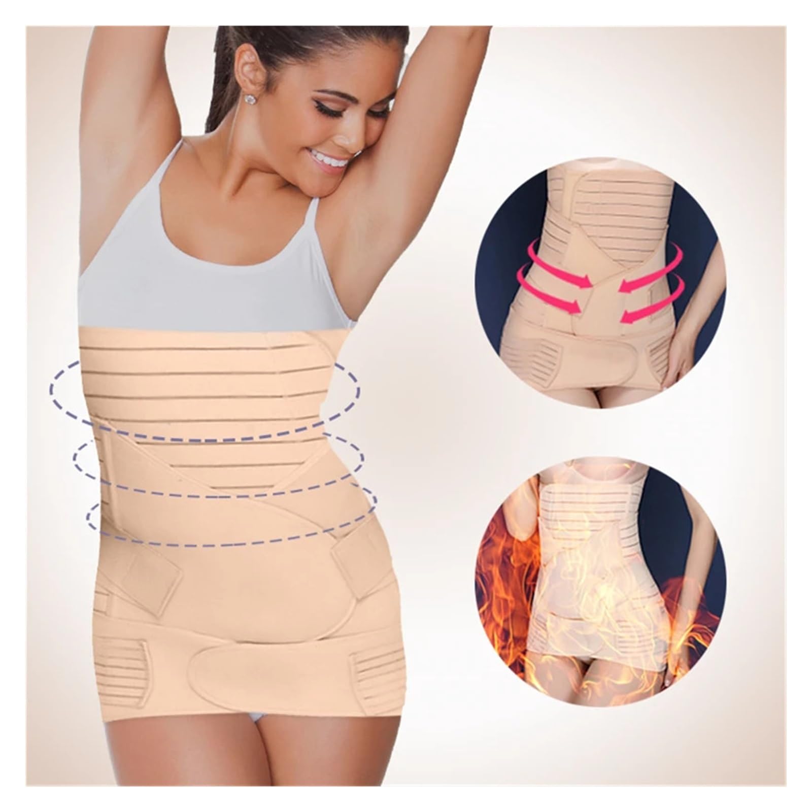 Ceinture Abdominale pour Femme Ceinture Amincissante 3 en 1 for Femmes, Soutien Post-Partum, Ceinture Abdominale, Compression Abdominale