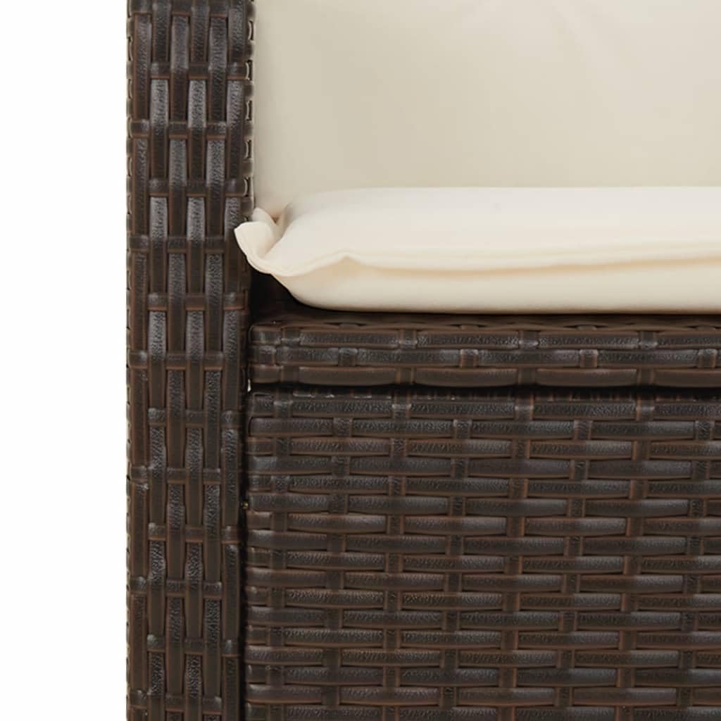 Poltrona reclinabile da giardino con cuscini in rattan sintetico marrone Sedie da esterno resistente alle intemperie, poltrone per terrazze, mobili da giardino, poltrone da giardino